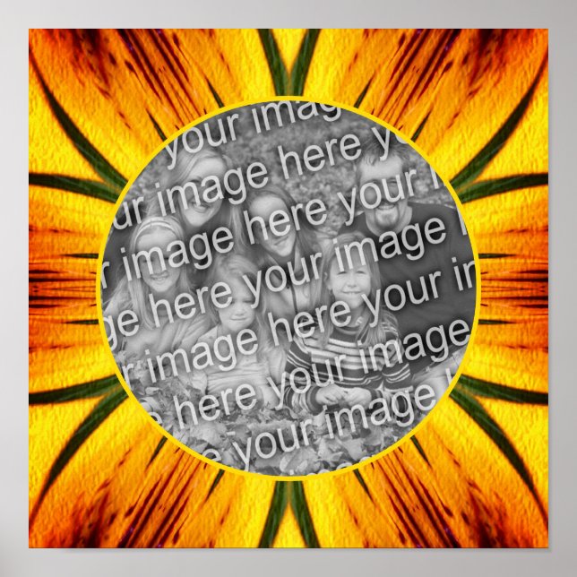 Póster Resumen Marco marrón amarillo crea tu propia foto (Frente)