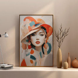 Póster Resumen minimalista Boho Woman Wall Art Poster