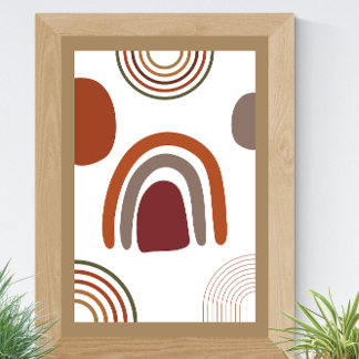 Póster Resumen Minimalista marrón Boho Geométrico
