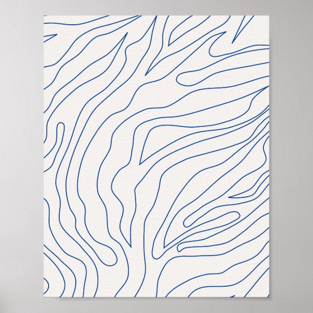 Póster Resumen Mínimo En Blanco Y Azul Crema (Frente)