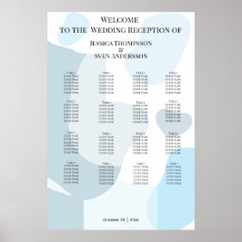 Póster Resumen moderno Boda artístico Minimalista azul