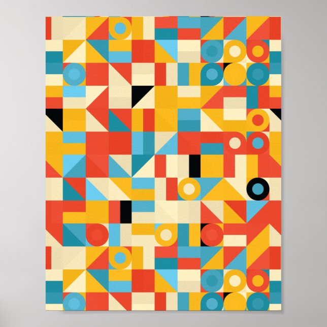 Póster Resumen moderno Círculos Minimalistas Triángulos (Frente)