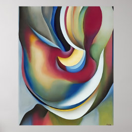 Póster Resumen moderno Color de la agua azul rojo amarill