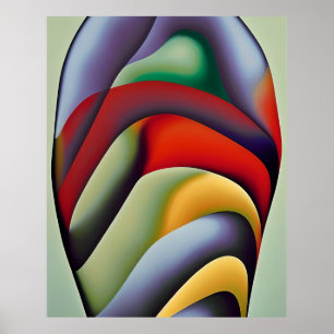 Póster Resumen moderno Color de la agua azul rojo amarill