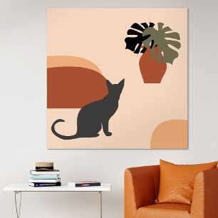 Póster Resumen moderno de gato negro