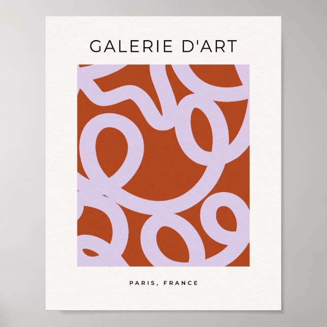 Póster Resumen Moderno De Mediados Del Siglo, Líneas Marr (Frente)