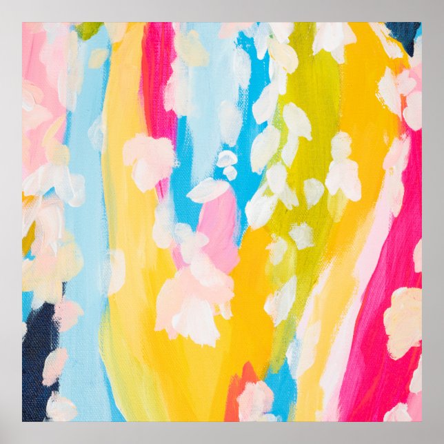 Póster Resumen moderno Diseño Verde azulado y pintado de  (Frente)