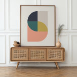 Póster Resumen moderno Elegante Geométrico Minimalista<br><div class="desc">Un poster abstracto minimalista y moderno con un diseño geométrico elegante con colores mudos de rosa coral,  amarillo mostaza,  verde verde azulado,  azul marino y gris suave natural. El accesorio perfecto para una casa contemporánea mínima.</div>