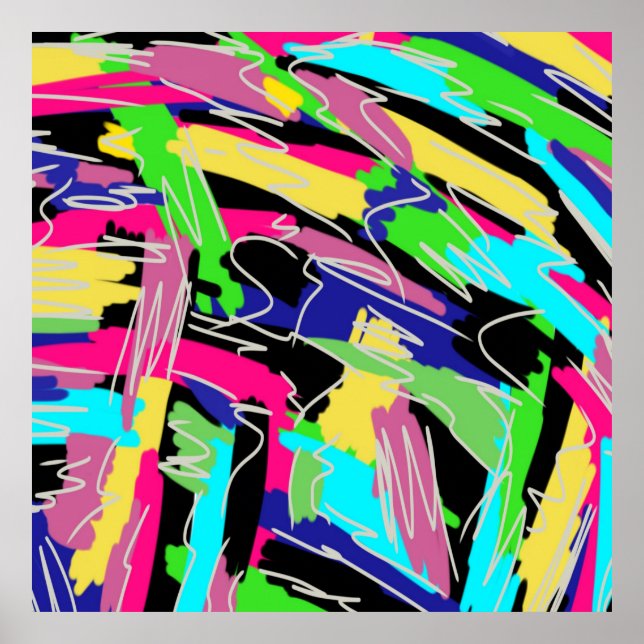 Póster Resumen moderno en colores arcoiris (Frente)