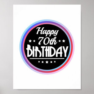 Póster Resumen moderno Feliz cumpleaños número 70