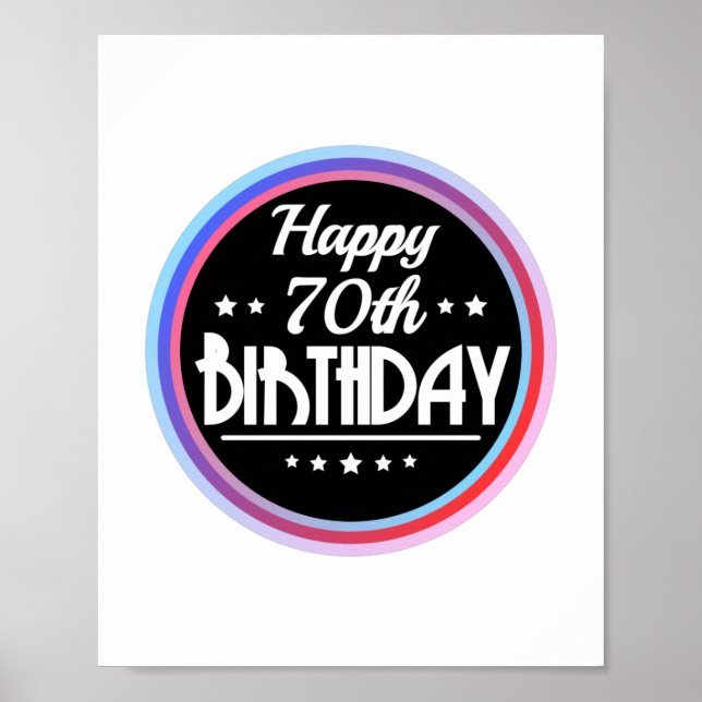 Póster Resumen moderno Feliz cumpleaños número 70 (Frente)