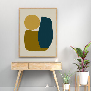 Póster Resumen moderno minimalista da forma a mostaza Ver