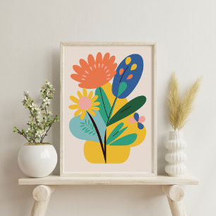 Póster Resumen moderno Poster de flores botánicas