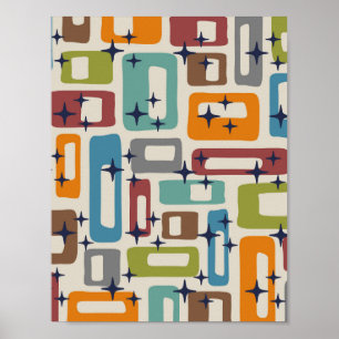 Póster Resumen moderno Retro Mid Century