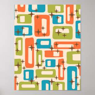 Póster Resumen moderno Retro Mid Century