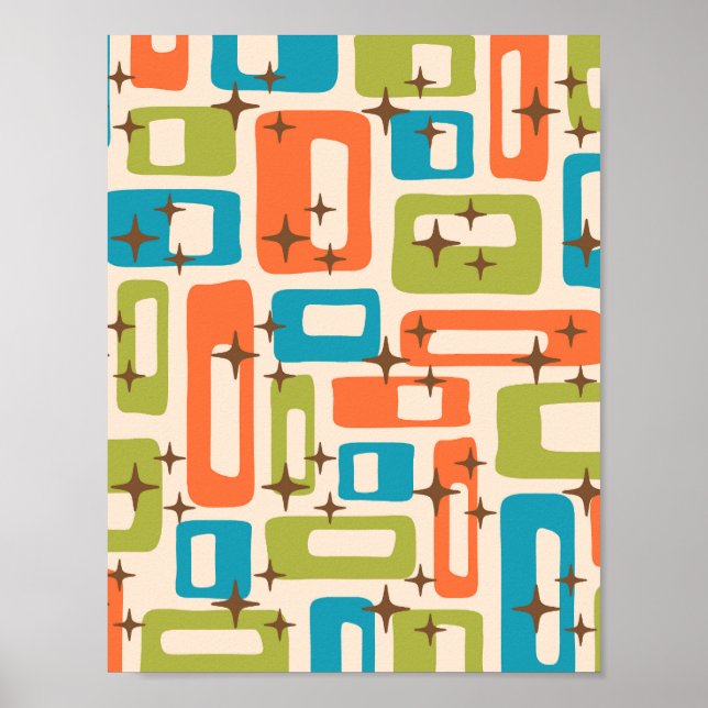 Póster Resumen moderno Retro Mid Century (Frente)
