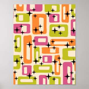 Póster Resumen moderno Retro Mid Century