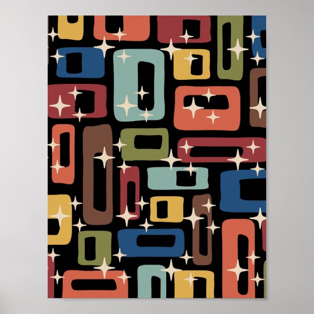 Póster Resumen moderno Retro Mid Century (Frente)