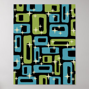 Póster Resumen moderno Retro Mid Century