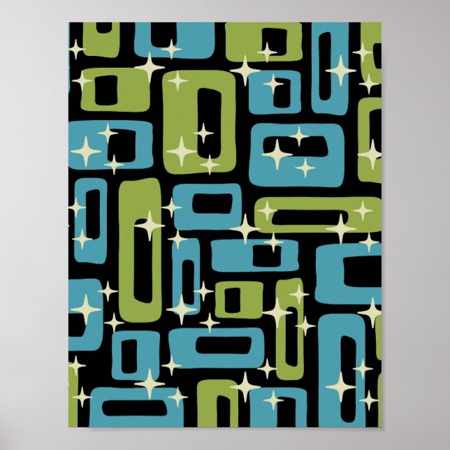 Póster Resumen moderno Retro Mid Century (Frente)