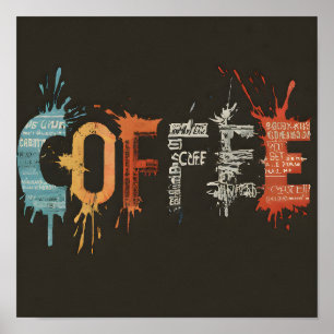 Póster Resumen moderno y de estilo Café Art Café Café Bar