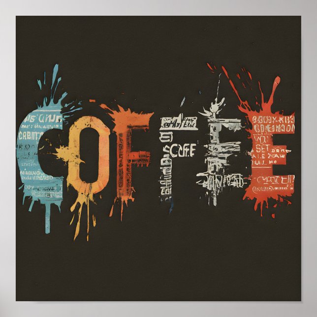 Póster Resumen moderno y de estilo Café Art Café Café Bar (Frente)