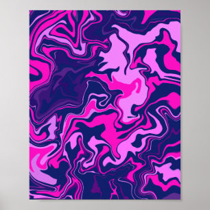 Póster Resumen nadando en rosa, morado y azul marino