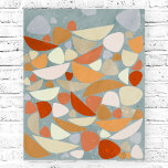 Póster Resumen Naranja retro<br><div class="desc">Resumen de formas orgánicas retro en naranja,  espuma marina y crema. Arte original de Nic Squirrell.</div>