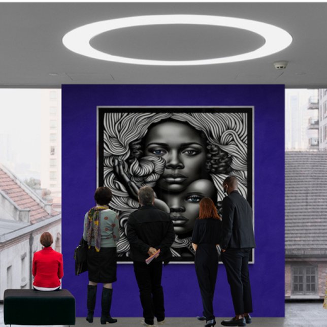 Póster Resumen negro y blanco de mujeres afroamericanas (Subido por el creador)