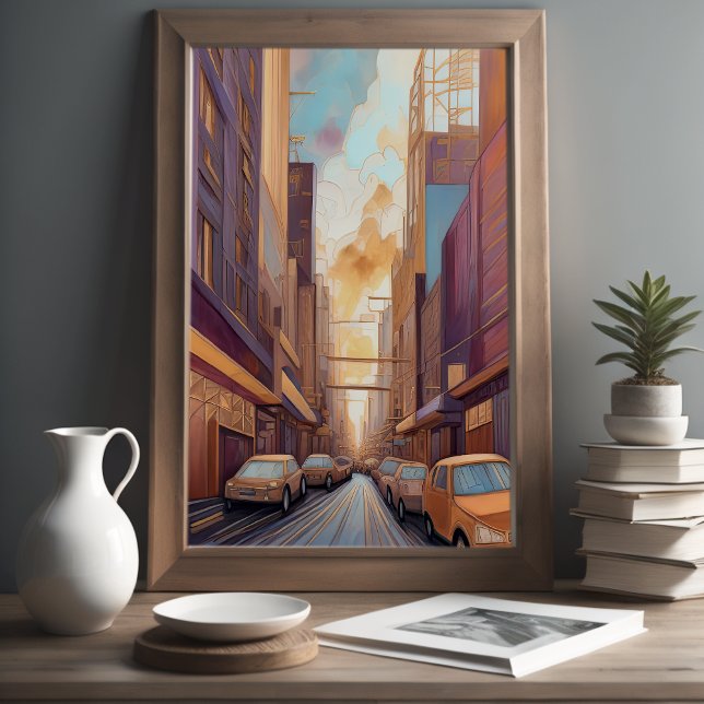 Póster Resumen Paintaje acuático Paintaje de oro Paisaje  (Subido por el creador)