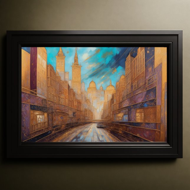 Póster Resumen Paintaje acuático Paintaje de oro Paisaje  (Subido por el creador)