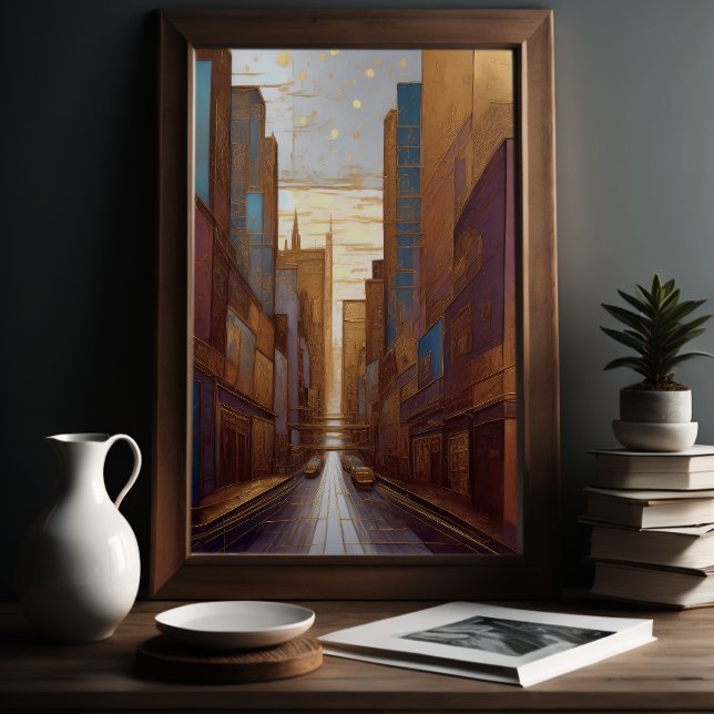 Póster Resumen Paintaje acuático Paintaje de oro Paisaje  (Subido por el creador)