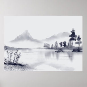 Póster Resumen paisaje mínimo