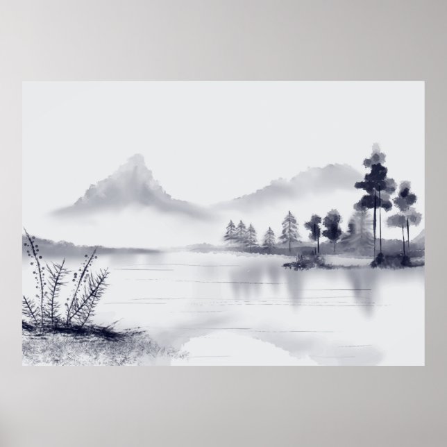 Póster Resumen paisaje mínimo (Frente)