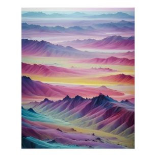 Póster Resumen Paisaje Paisaje Montañas Valle Escenario N