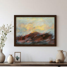 Póster Resumen Paisaje paisajístico de montaña Pintura