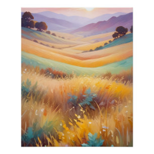 Póster Resumen paisaje valle pradera fondo