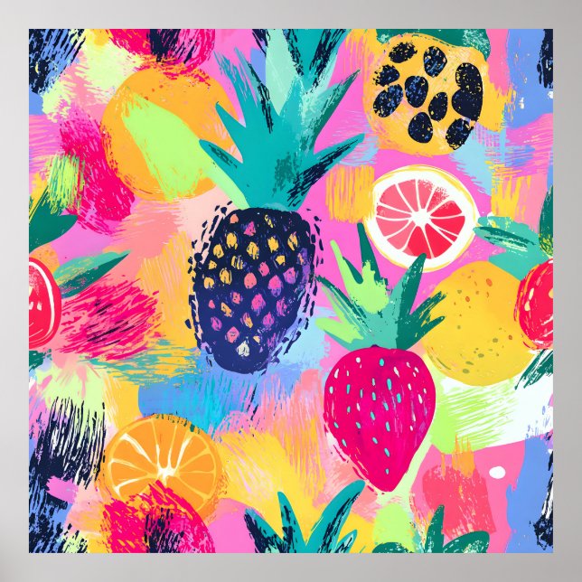 Póster Resumen Paraíso Fiesta de Fruta Tropical (Frente)