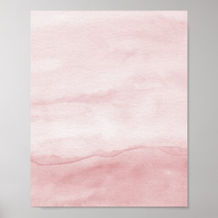Póster Resumen Pastel rosa Ombre color de agua Poster