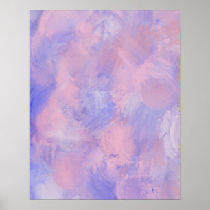 Póster Resumen Pastel Rubor rosa y azul