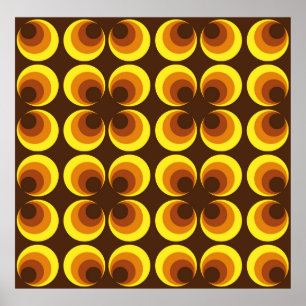 Póster Resumen. Patrón incoloro y fluido de los años 60,