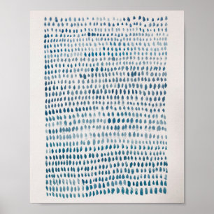 Póster Resumen Patrón oceánico de punto azul de vidrio ma