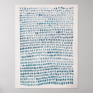 Póster Resumen Patrón oceánico de punto azul de vidrio ma