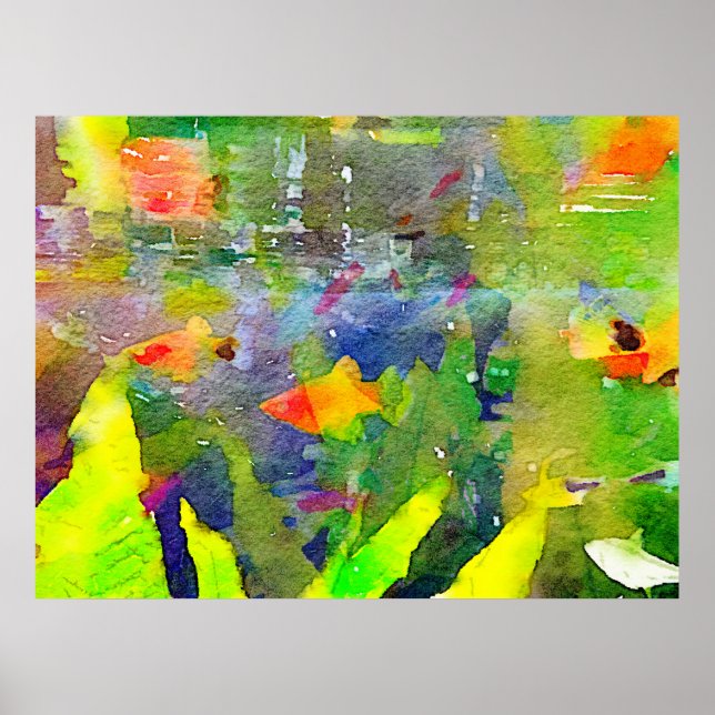 Póster Resumen Peces de Oro Cuencos Acuarios acuáticos de (Frente)