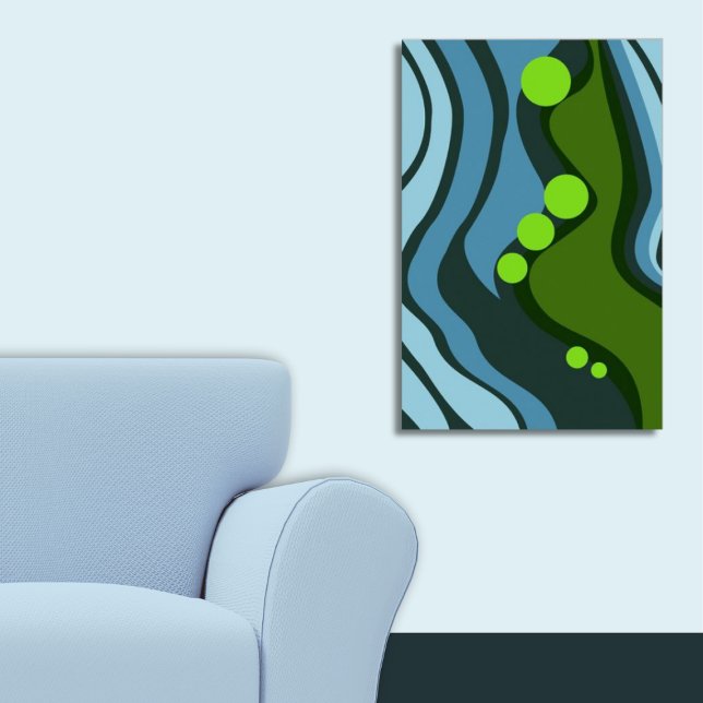 Póster Resumen Península Verde y Azul (Abstract Green and Blue Peninsula Poster)