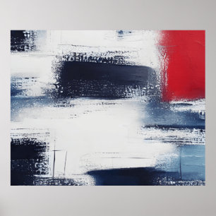 Póster Resumen poster blanco azul rojo contemporáneo cont