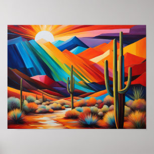 Póster Resumen Poster colorido de Arizona