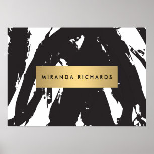 Póster Resumen Poster de pinceles de negro