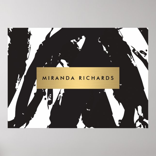 Póster Resumen Poster de pinceles de negro (Frente)