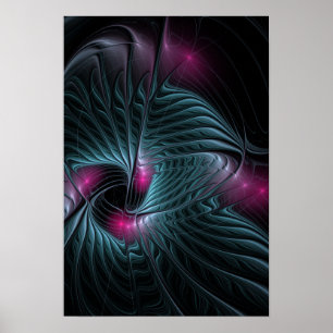 Póster Resumen Poster Fractal Colorida Fantasía